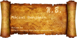 Máczai Benjámin névjegykártya