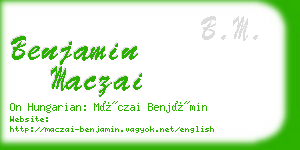 benjamin maczai business card